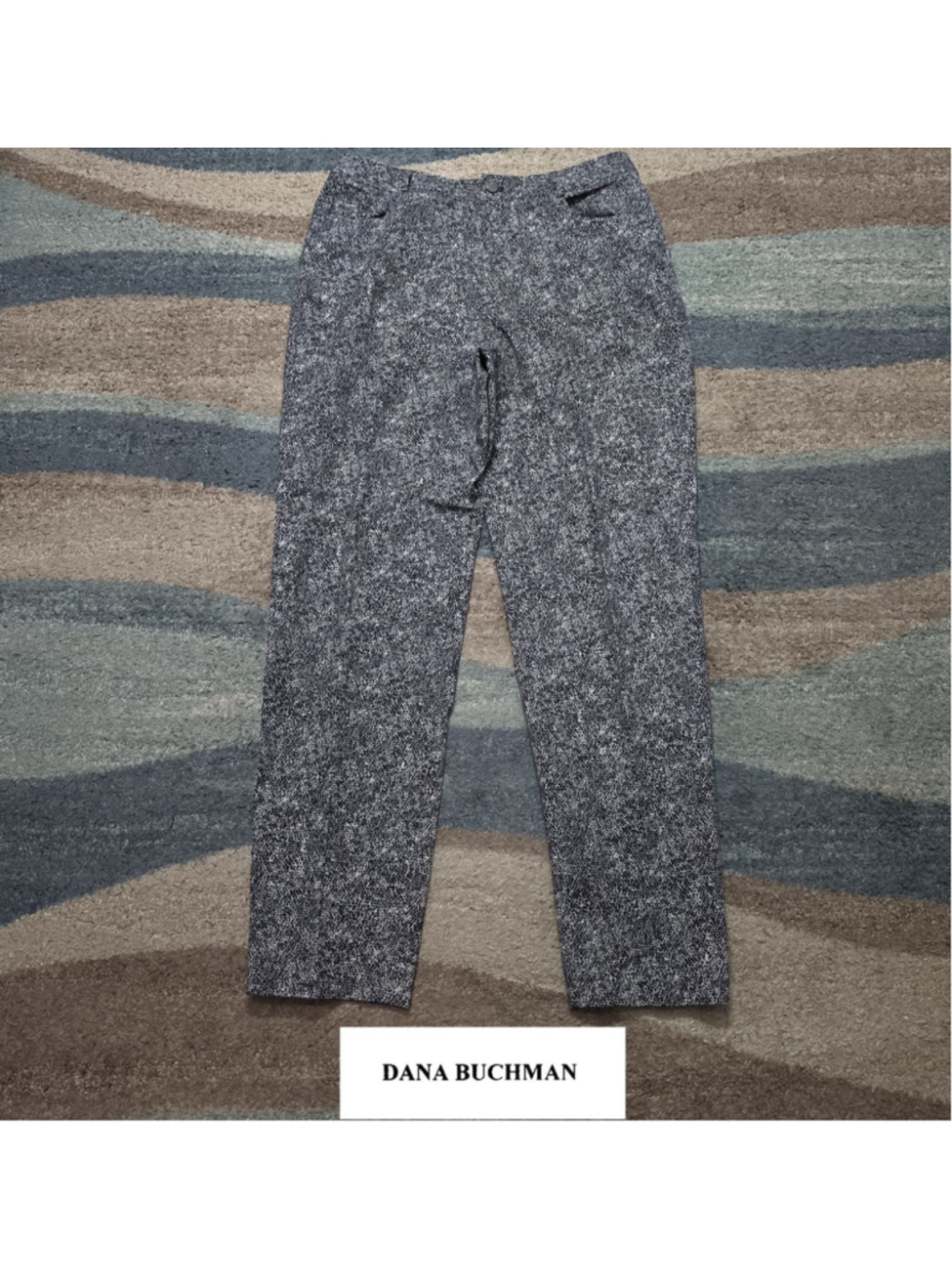 Dana Buchman Dress Pants Womens Size 14 NWT Black White Animal Print Stretch